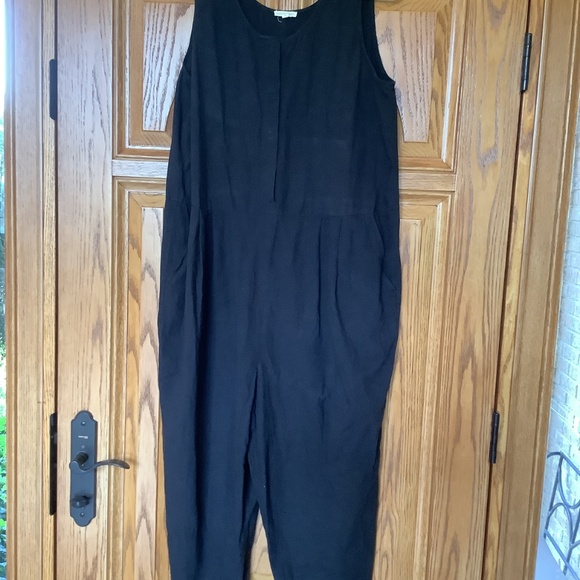 Eileen Fisher Black Button Down jumpsuit with pockets! - Picture 3 of 3